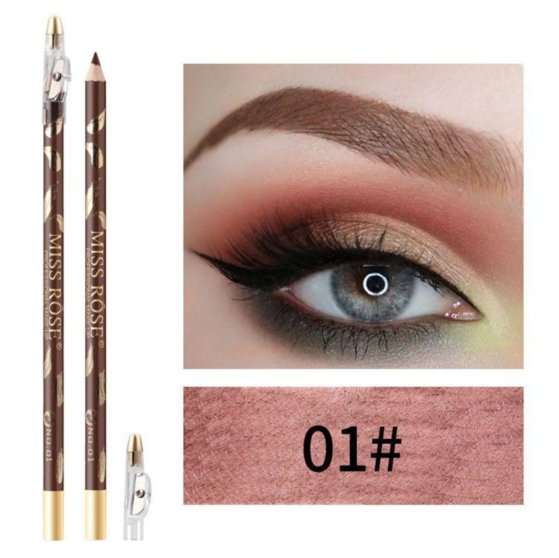 Miss Rose ögonbrynspenna/ögonbrynsborste – nr 1 mörkbrun – | Fashiongirl