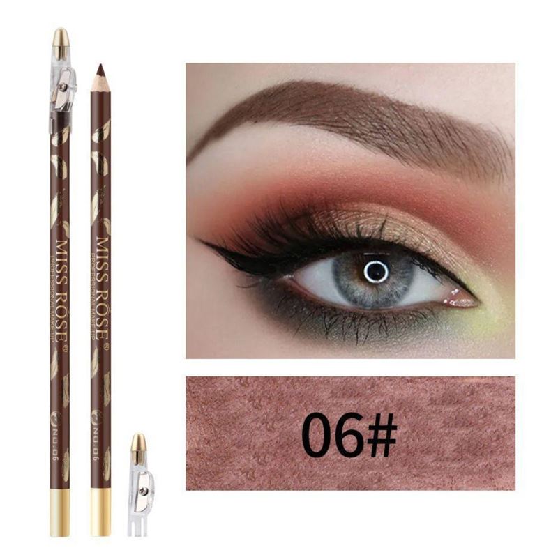 Miss Rose ögonbrynspenna/ögonbrynsborste – nr 6 svartbrun – | Fashiongirl