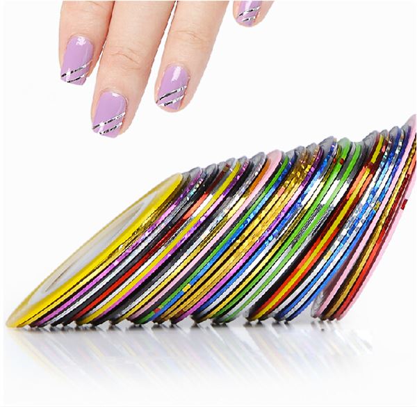 Nail tape for beautiful nail art stripes - 10 rolls of tape - | Fashiongirl