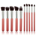 PRO Makeup Brushes Rose / silver - 10 st - | Fashiongirl