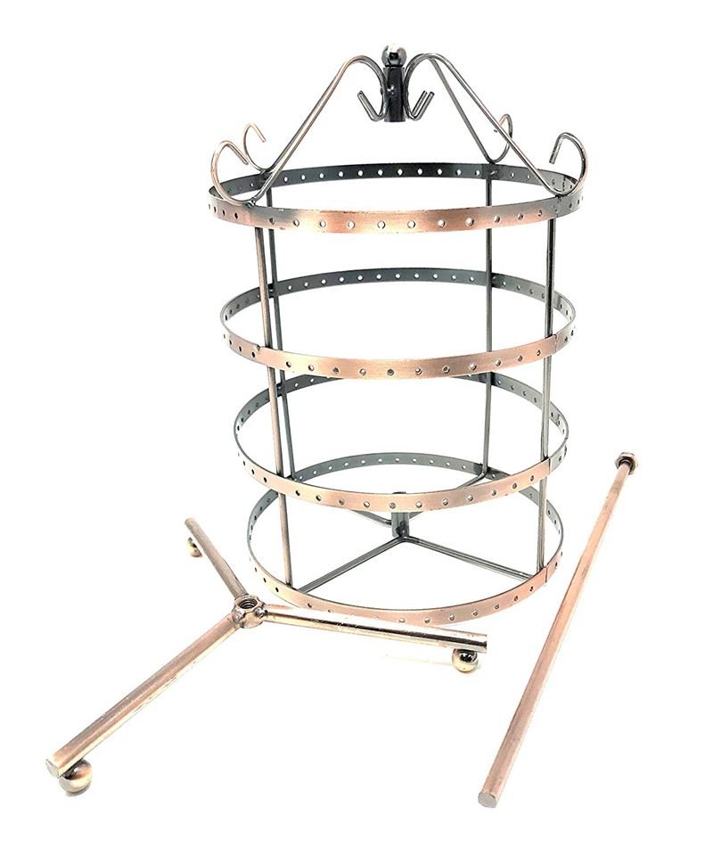 Rotating Jewellery stand for earrings with 4 tiers, bronze - | Fashiongirl