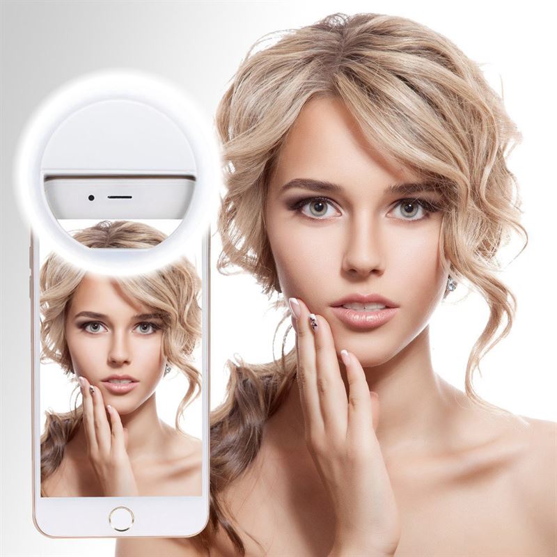 Selfie-LED-ljusring för smartphones – uppladdningsbar – | Fashiongirl