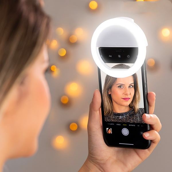 Selfie-LED-ljusring för smartphones – uppladdningsbar – | Fashiongirl