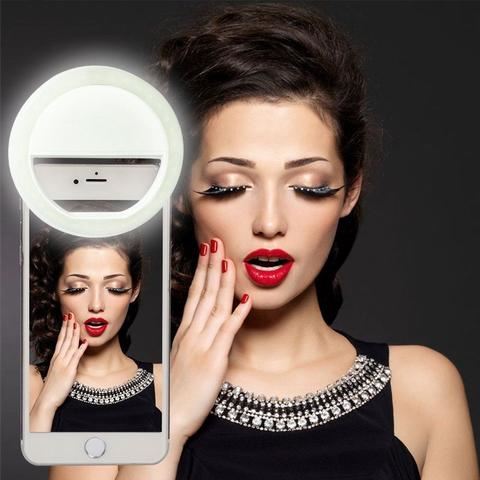 Selfie-LED-ljusring för smartphones – uppladdningsbar – | Fashiongirl