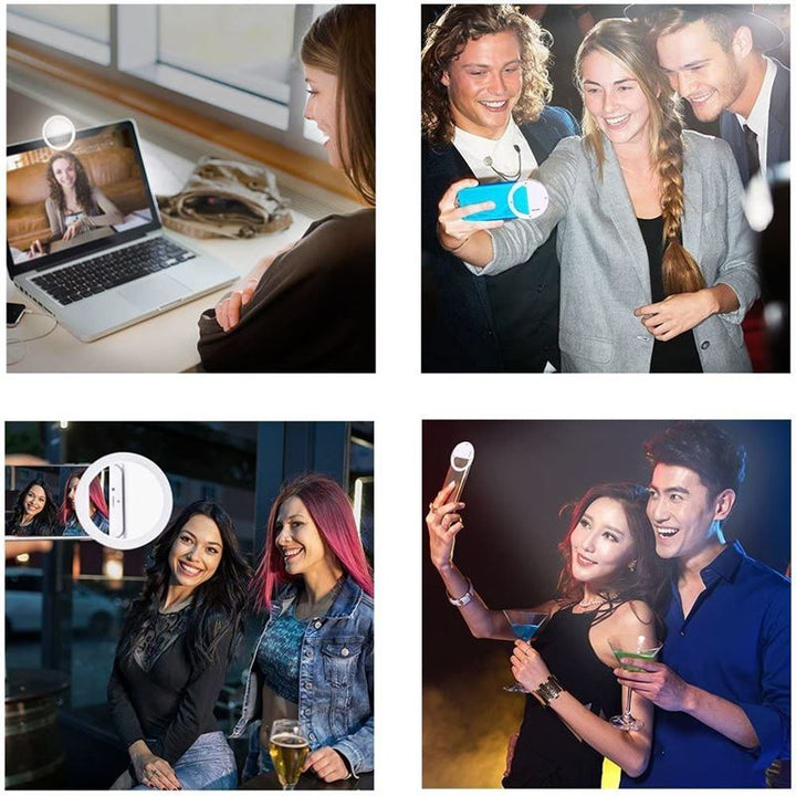 Selfie-LED-ljusring för smartphones – uppladdningsbar – | Fashiongirl