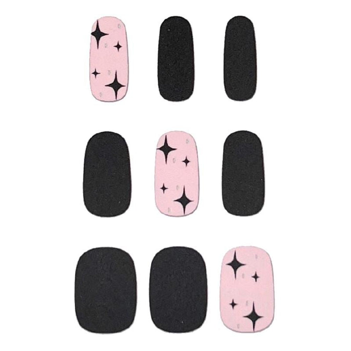 Semi Cured Gel Nail Stickers / Self - adhesive nail polish - Black Star (JK - 255) - | Fashiongirl