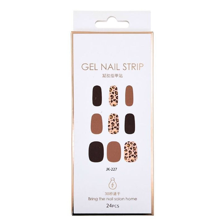 Semi Cured Gel Nail Stickers / Self - adhesive nail polish - Leopard (JK - 227) - | Fashiongirl