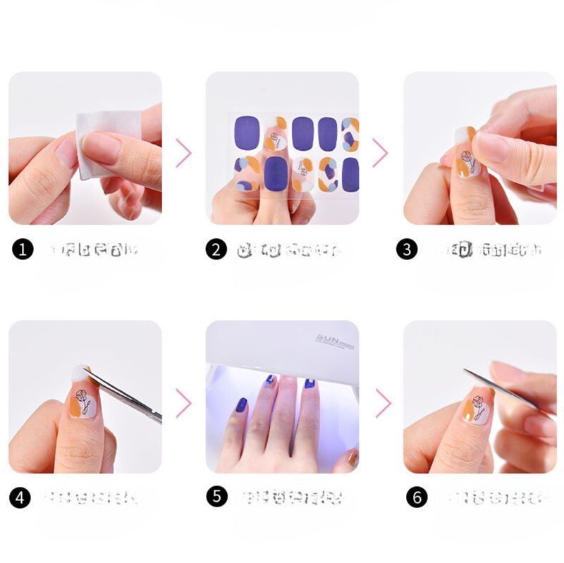 Semi Cured Gel Nail Stickers / Self - adhesive nail polish - Picnic (JK - 257) - | Fashiongirl