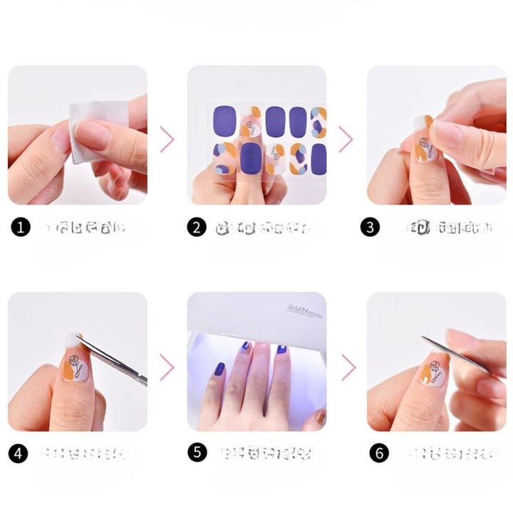 Semi Cured Gel Nail Stickers / Self - adhesive nail polish - Winter Flower (JK - 006) - | Fashiongirl
