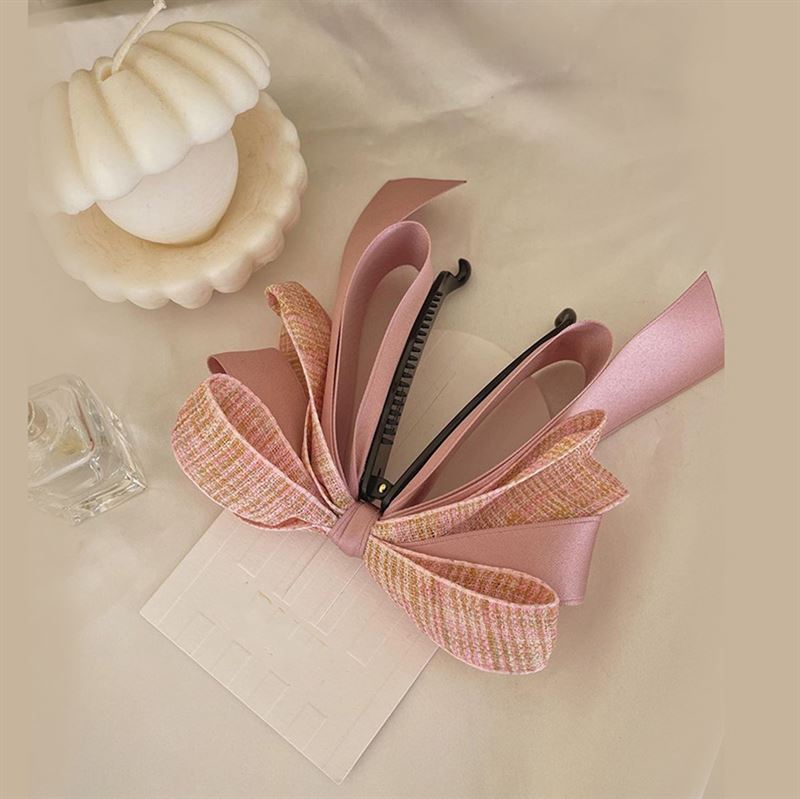 SOHO Aidan Aidan Bow Banana Hair Clip - Pink - Hair Accessories | Fashiongirl
