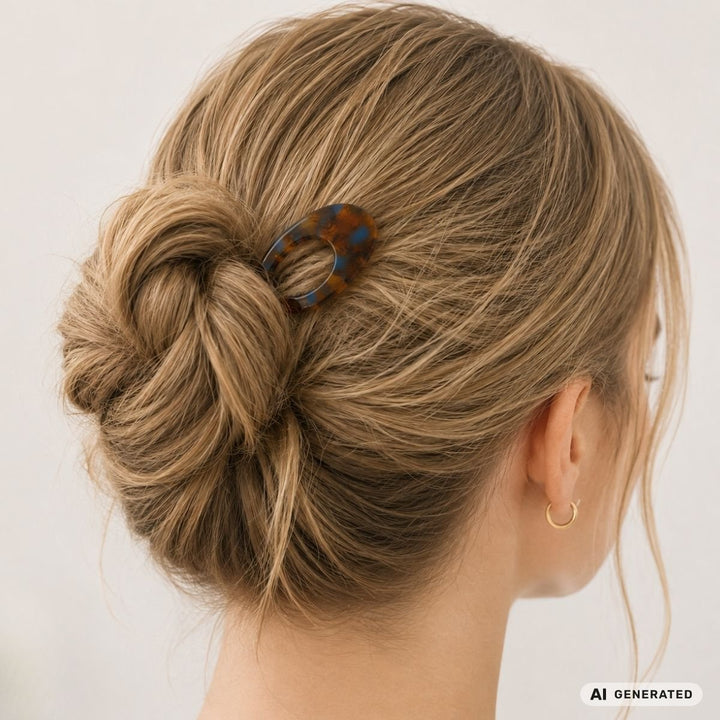 SOHO Apolline French U-shaped Hairpin - Amber Blue – image 2