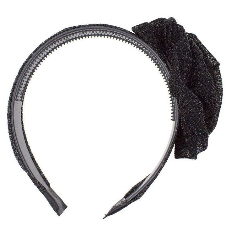 SOHO Bow Glitter Headband - Black - Hair Accessories