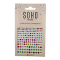 SOHO Färgade diamanter för hår och ansikte – 216 st – Regnbåge – Håraccessoarer | Fashiongirl