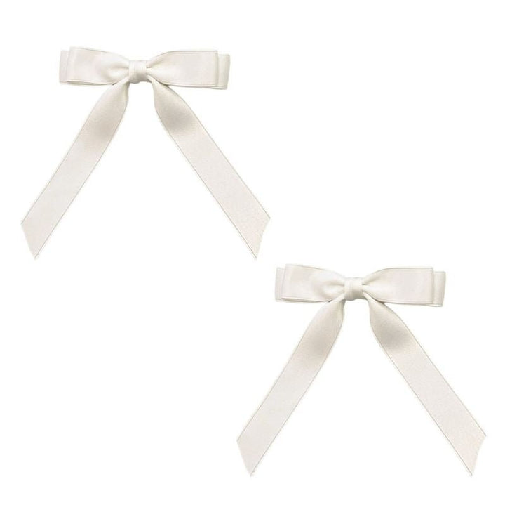 SOHO Emma Bow Hair Clips - White - Hair Accessories | Fashiongirl