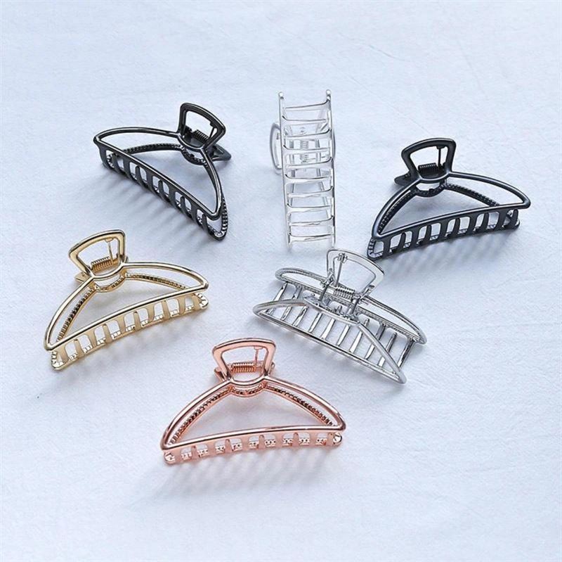 SOHO Feeny Extra Small Metal Hair Claw - Silver - Hair Accessories