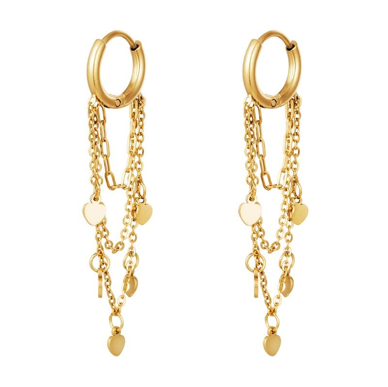 SOHO Heart Hoop Earrings - Gold - | Fashiongirl
