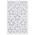 SOHO Hearts & Stars självhäftande ansiktsstrass för ansikte, smink, naglar, kropp, hantverk – Silver – | Fashiongirl