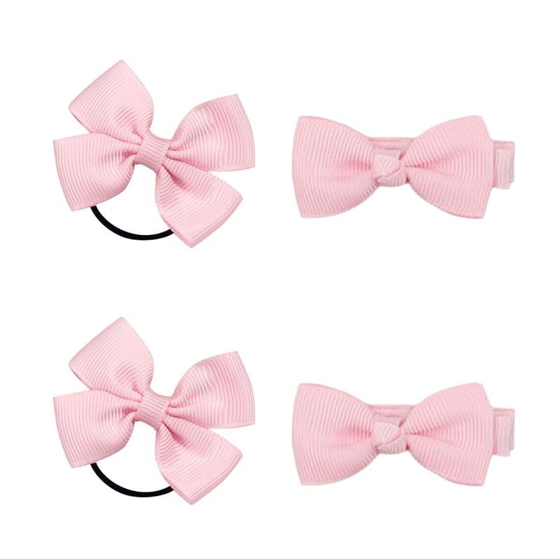 SOHO Kirby Bow Hair elastics and hair clips - Light Pink - Hair Accessories | Fashiongirl