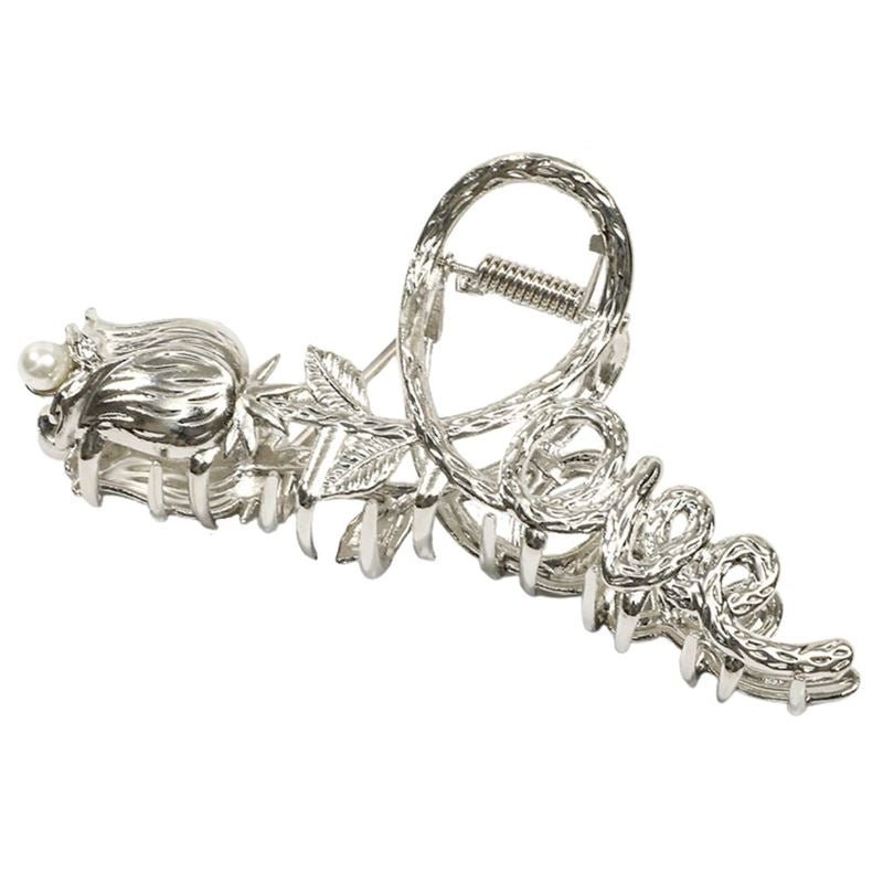 SOHO Love Metal Hair Claw - Silver - Hair Accessories