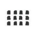 Tolv SOHO Lucca Mini Hair Claws - Black från SOHO visas snyggt i ett 4x3-rutnät på en enfärgad vit bakgrund.