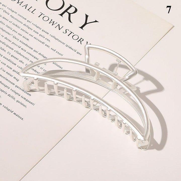 SOHO Lyra Large Metal Hair Claw - Silver - Hair Accessories