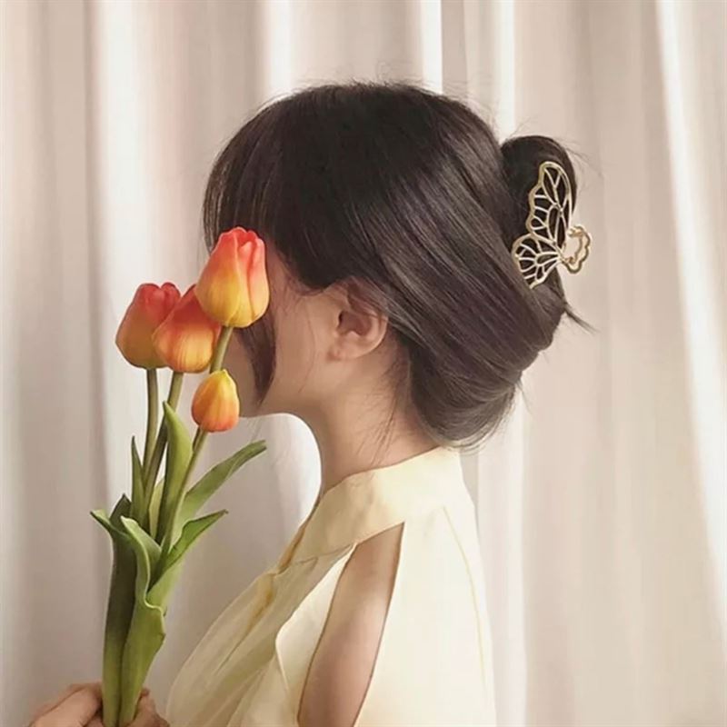 SOHO Metal Butterfly Hair Claw - Gold - Hair Accessories