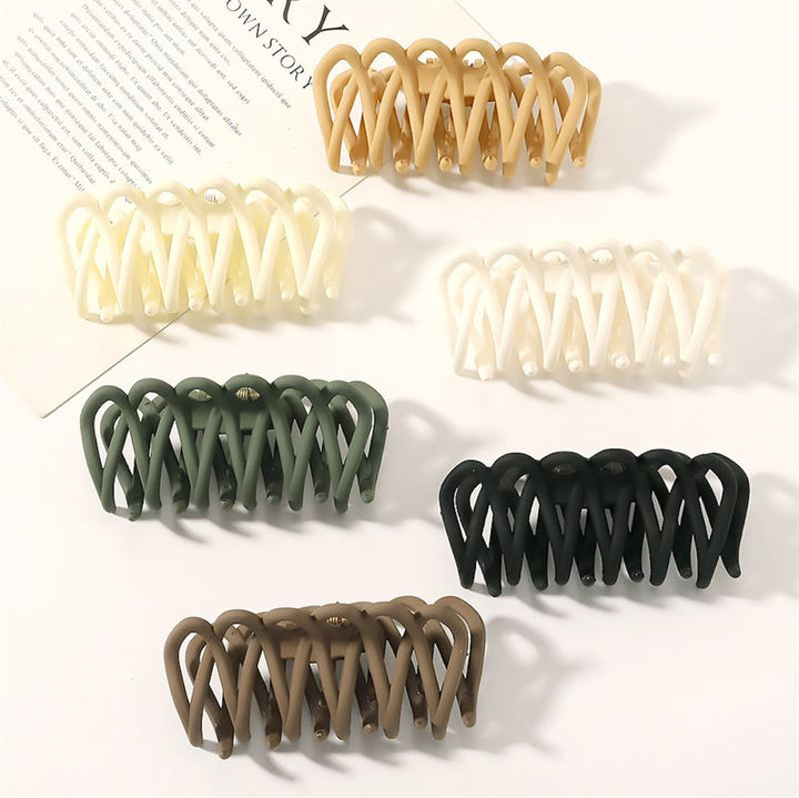 SOHO Olive Hair Claw - White - Hair Accessories