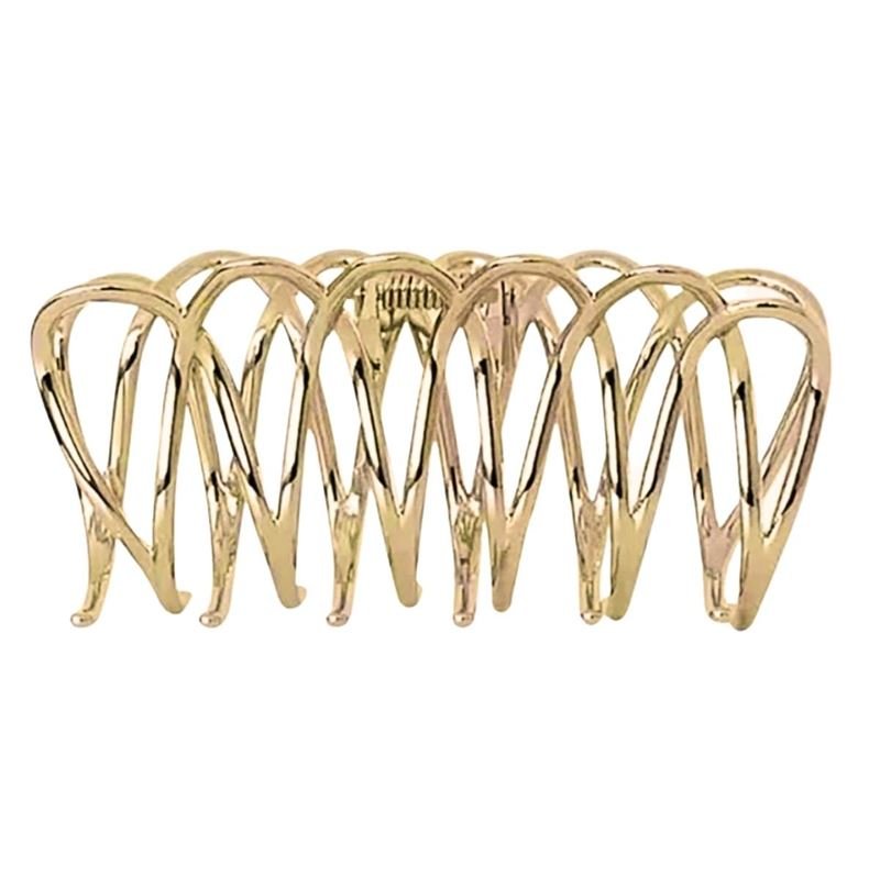 SOHO Olive Metal Hair Claw - Gold - Hair Accessories