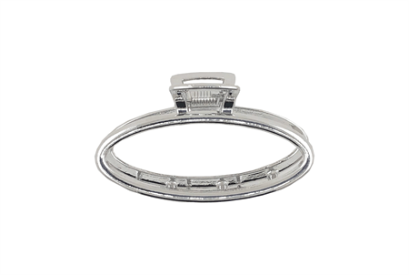 SOHO Oval Small Metal Hair Claw - Silver - Hair Accessories