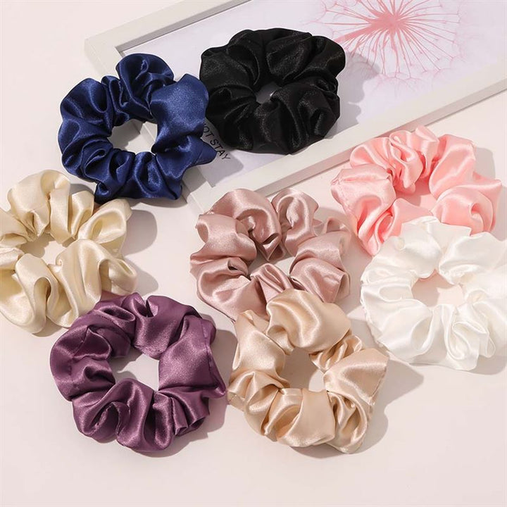 SOHO Satin Scrunchie - White - Hair Accessories