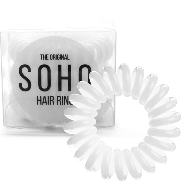 SOHO Spiral Hair elastics - White (3 pcs) - Hair Accessories | Fashiongirl