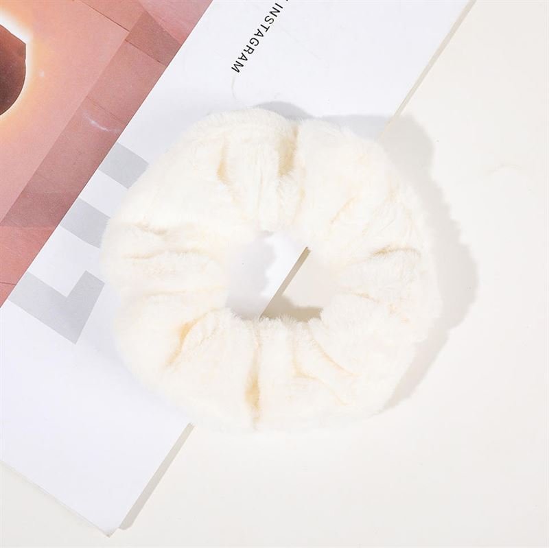 SOHO Teddie Scrunchie - White - Hair Accessories