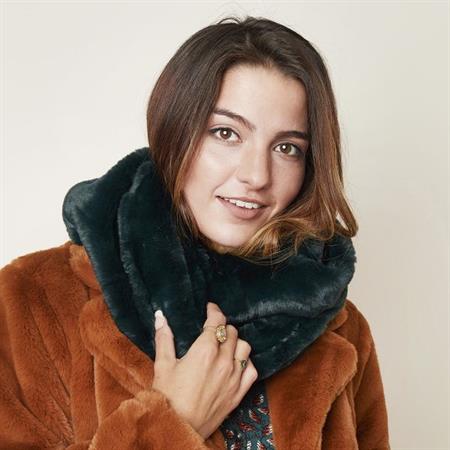 SOHO Tube Scarf with Fur - Grey - | Fashiongirl