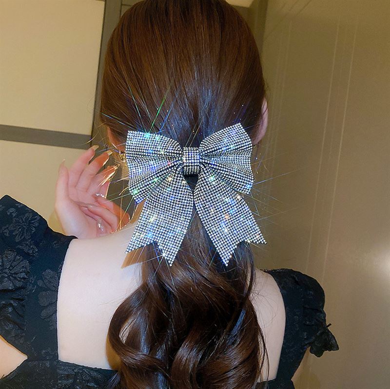 SOHO Victoria Bow Hair Clip - Silver - Hair Accessories | Fashiongirl