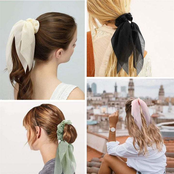 SOHO Vina Scrunchie with scarf - Beige - Hair Accessories