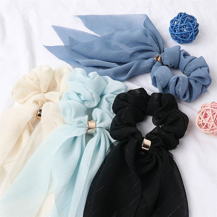 SOHO Vina Scrunchie with scarf - Black - Hair Accessories