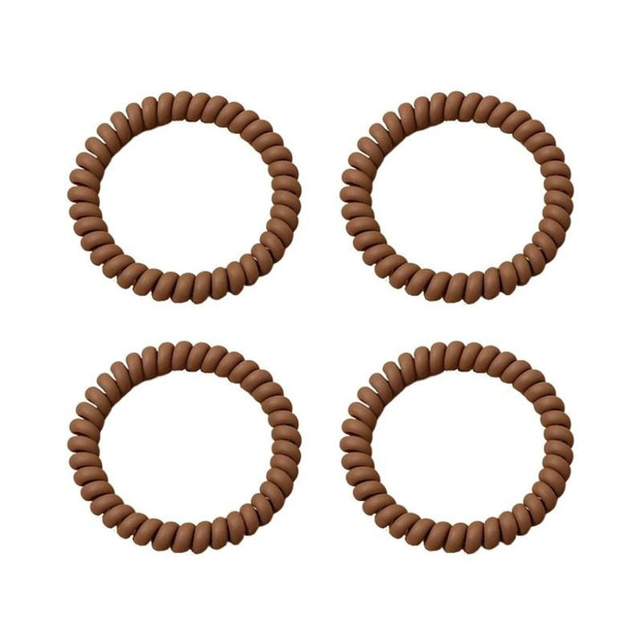 SOHO Wave Spiral Hair elastics - Brown - Hair Accessories | Fashiongirl