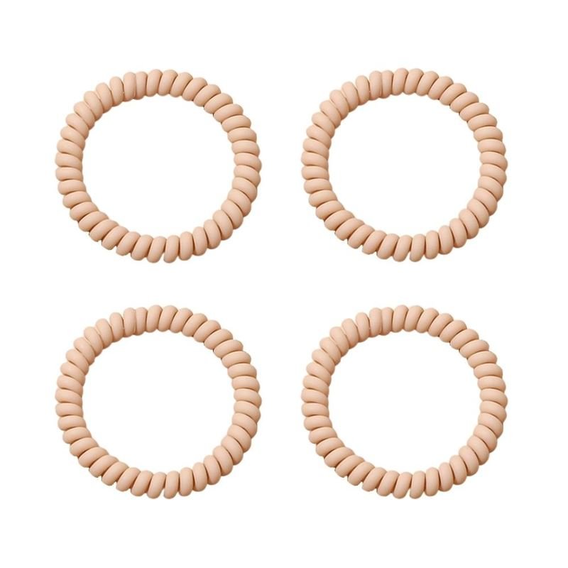 SOHO Wave Spiral Hair elastics - Cream - Hair Accessories | Fashiongirl