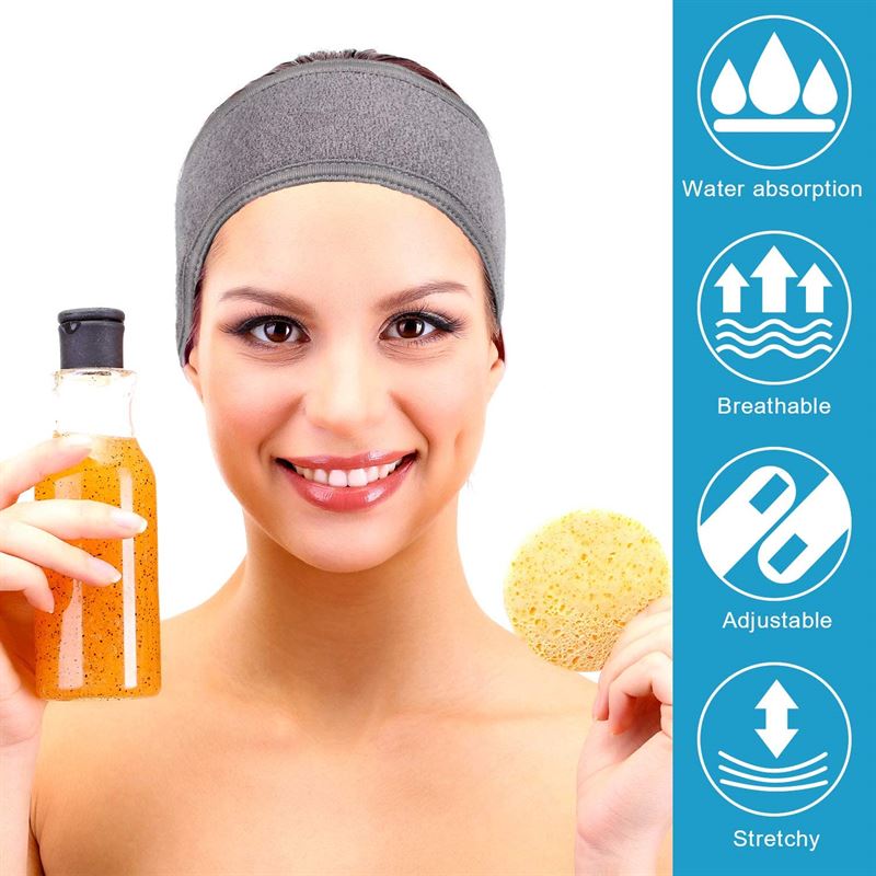 Spa Hairband with Velcro closure, grey - Hair Accessories | Fashiongirl