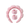 Spa-hårband och mikrofiberarmband – rosa – håraccessoarer