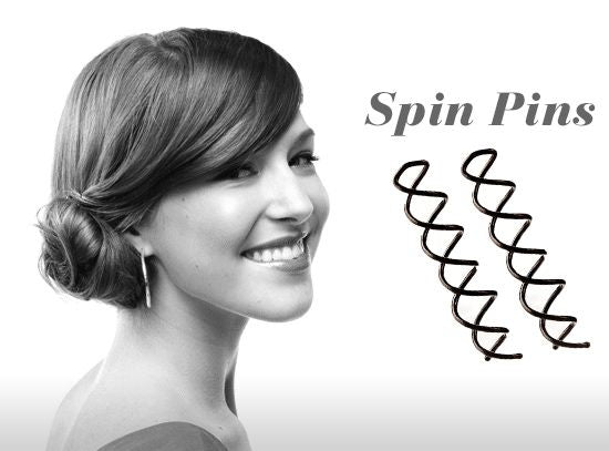 Spin Pins hairpins w/ White Pearl 2 pcs - Hair Accessories | Fashiongirl