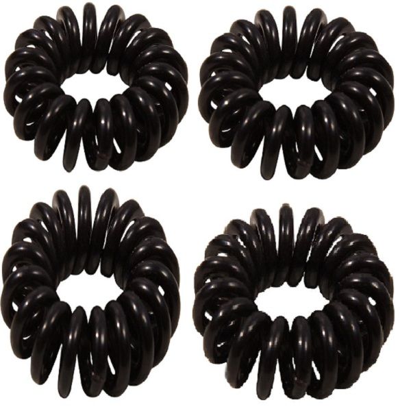 Spiralgummiband – Svarta 4 st – | Fashiongirl