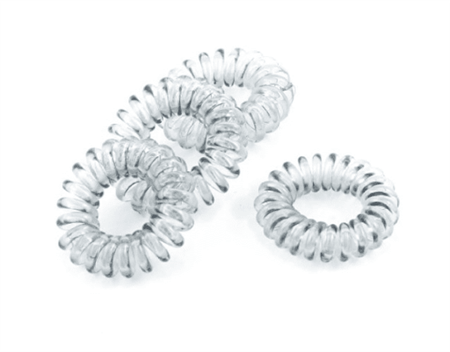 Spiralgummiband – genomskinliga, 4 st. – | Fashiongirl