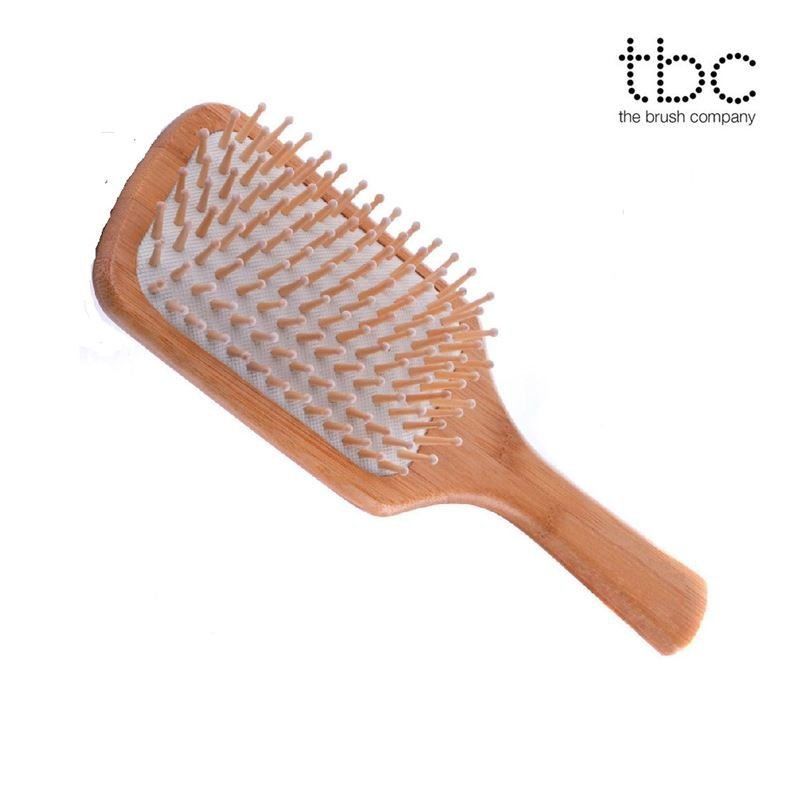 TBC Hair brush Nature - plate brush Beech &amp; maple wood - Hair Styling tool