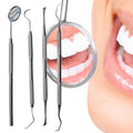 Tandrengöringsset 4 delar för tandhygien – 1 munspegel, 2x Curette tandrengörare, 1 skrapa – | Fashiongirl