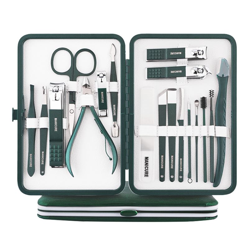 UNIQ 18 - in - 1 Manicure / Grooming Set for nails, feet, face - Dark green - | Fashiongirl
