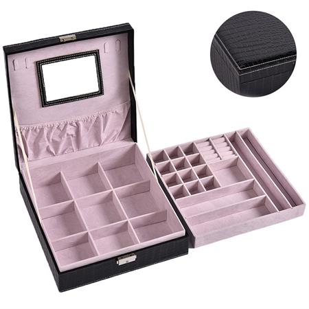 UNIQ 2 - layer Classic Jewellery Box S117 - Black - Jewelry Box