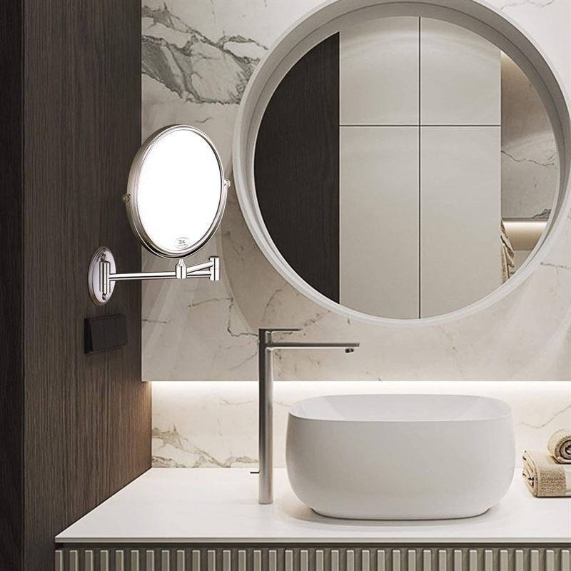 UNIQ bathroom mirror with 10x magnification. and arm - | Fashiongirl