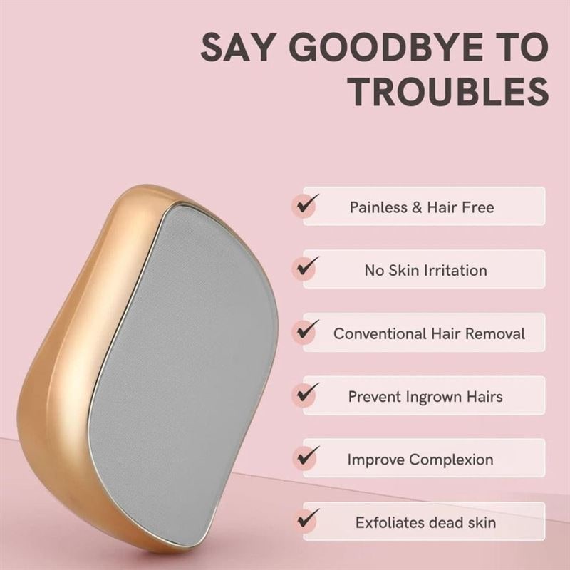 UNIQ Crystal Hair Eraser - Epilator with crystal for painless hair removal - Gold - | Fashiongirl
