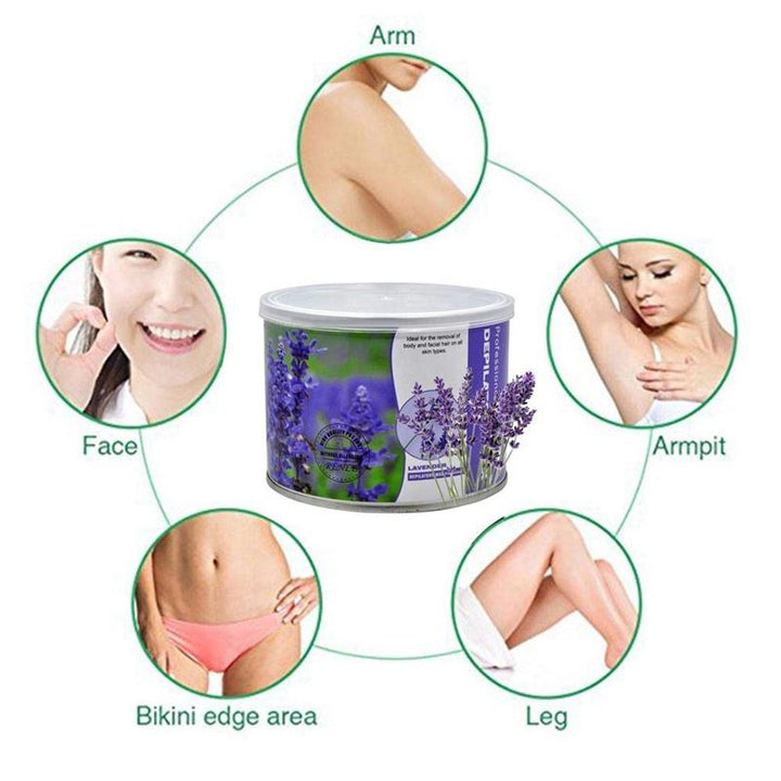 UNIQ Depilatory wax for hair removal, lavender - 400g tin - | Fashiongirl